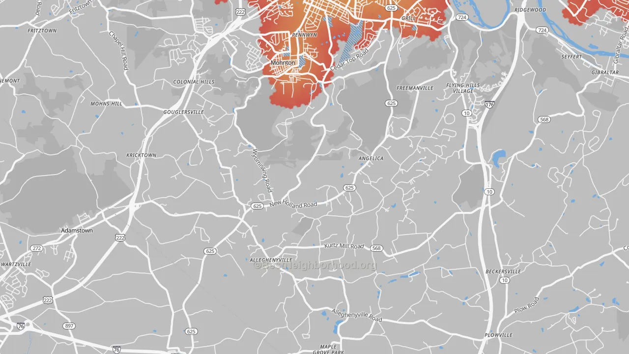 Transit Grade map of Mohnton, PA