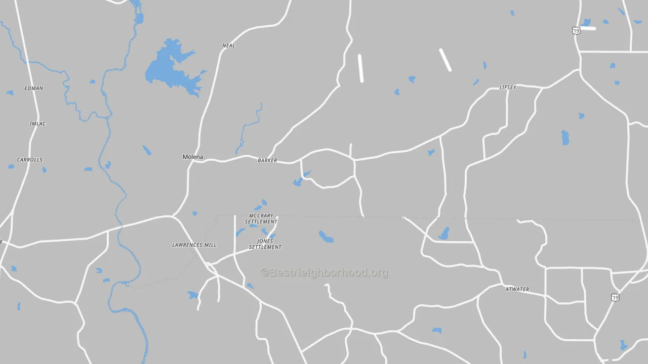 Transit Grade map of Molena, GA