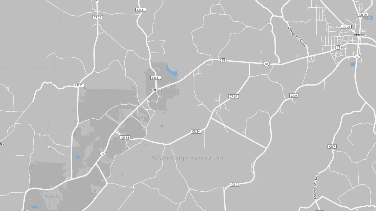 Transit Grade map of Molloy, AL