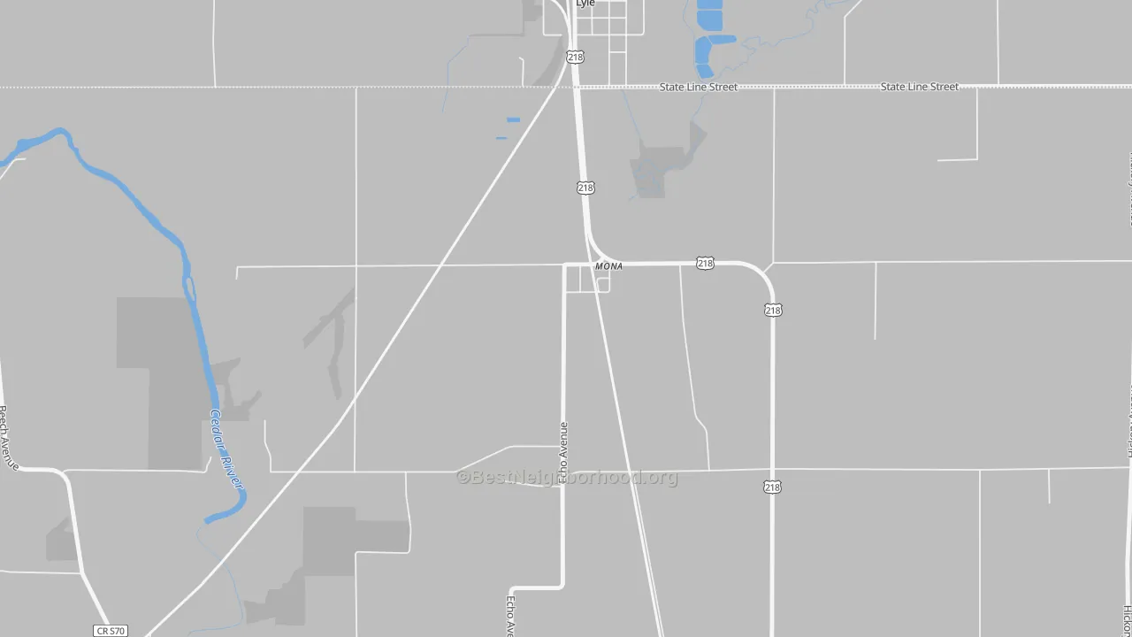 Transit Grade map of Mona, IA