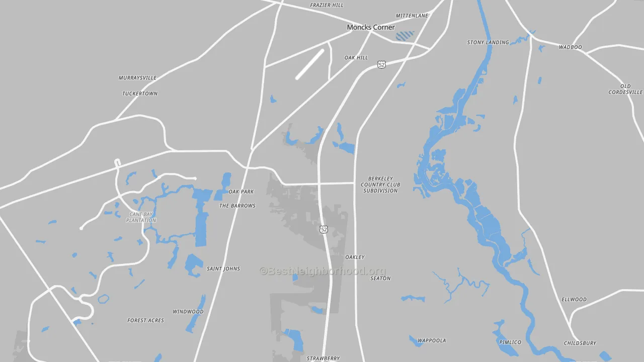Transit Grade map of Moncks Corner, SC