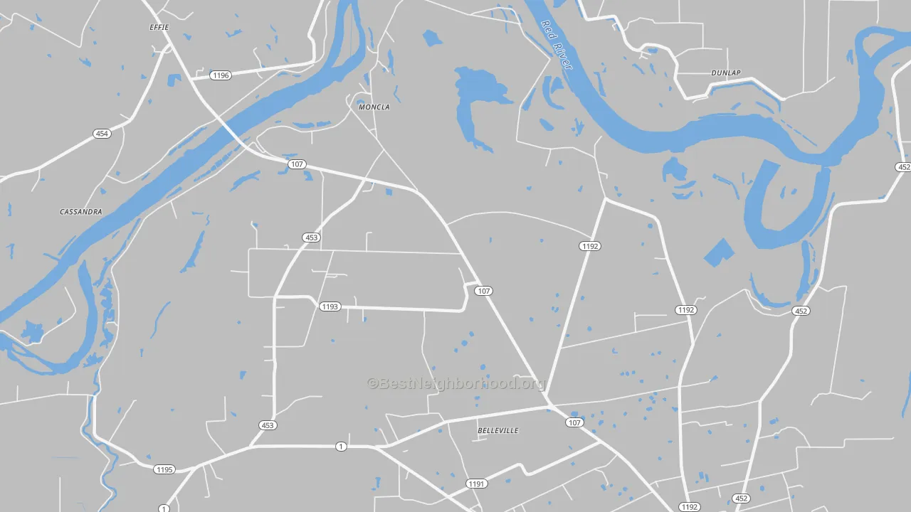 Transit Grade map of Moncla, LA