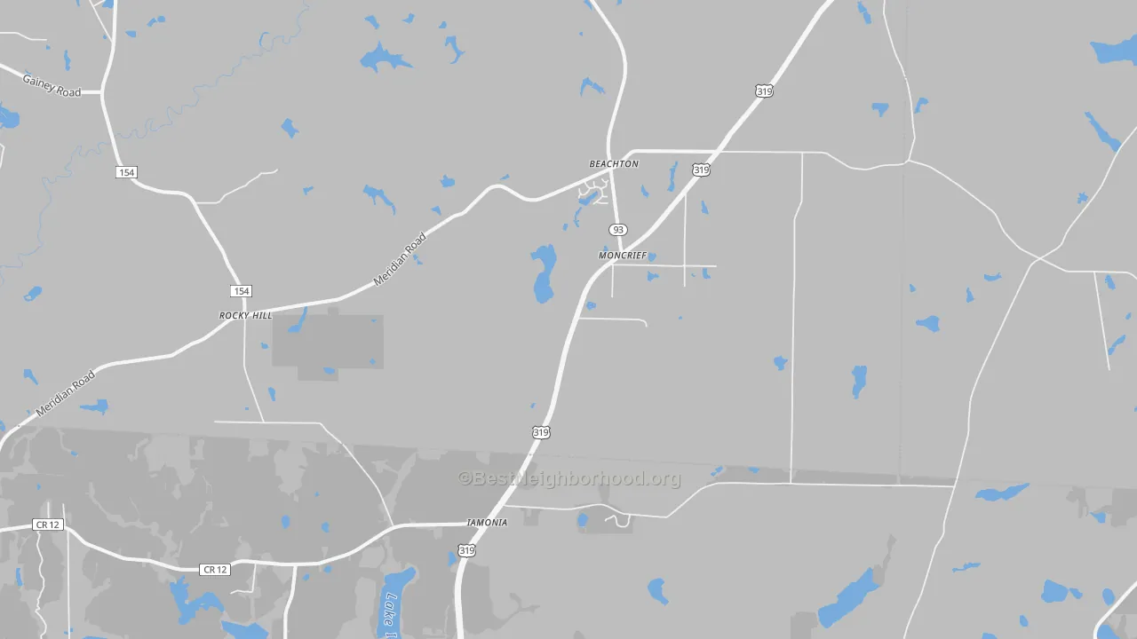 Transit Grade map of Moncrief, GA