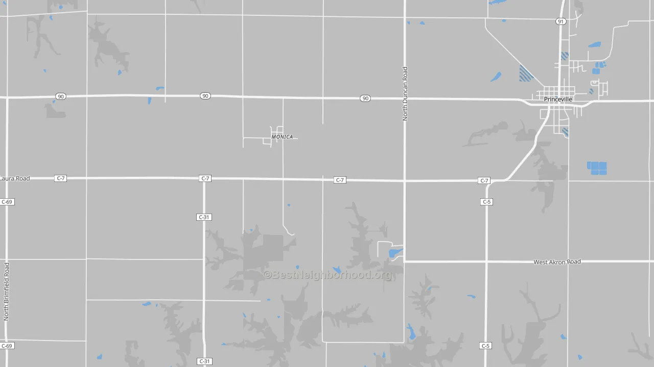Transit Grade map of Monica, IL