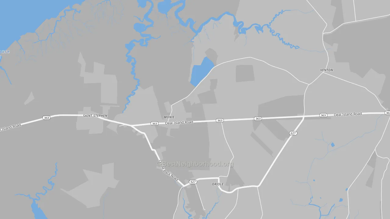 Transit Grade map of Monie, MD