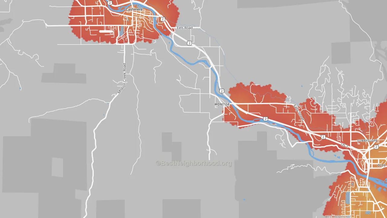 Transit Grade map of Monitor, WA
