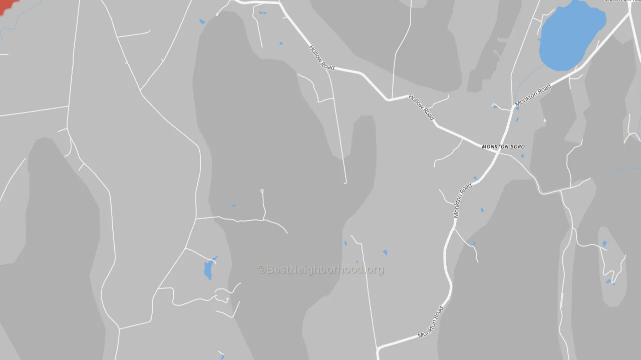 Transit Grade map of Monkton Boro, VT
