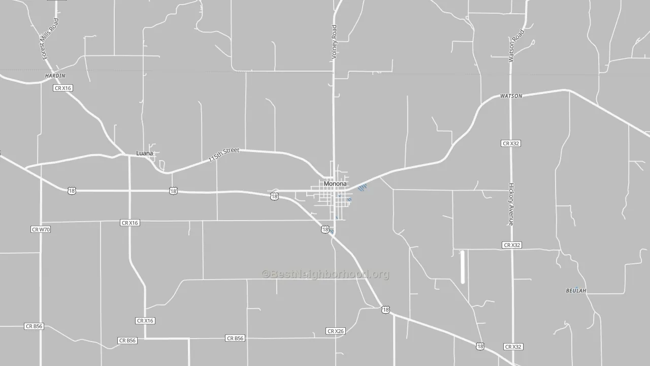 Transit Grade map of Monona, IA