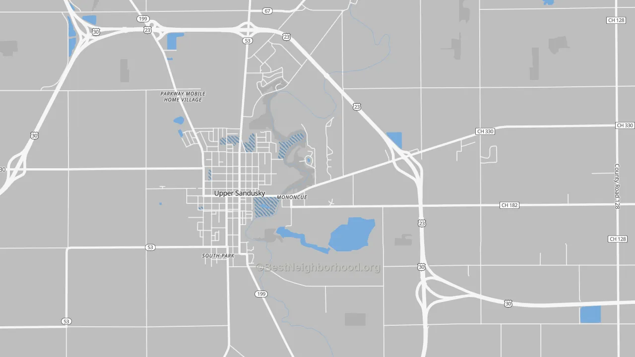 Transit Grade map of Mononcue, OH