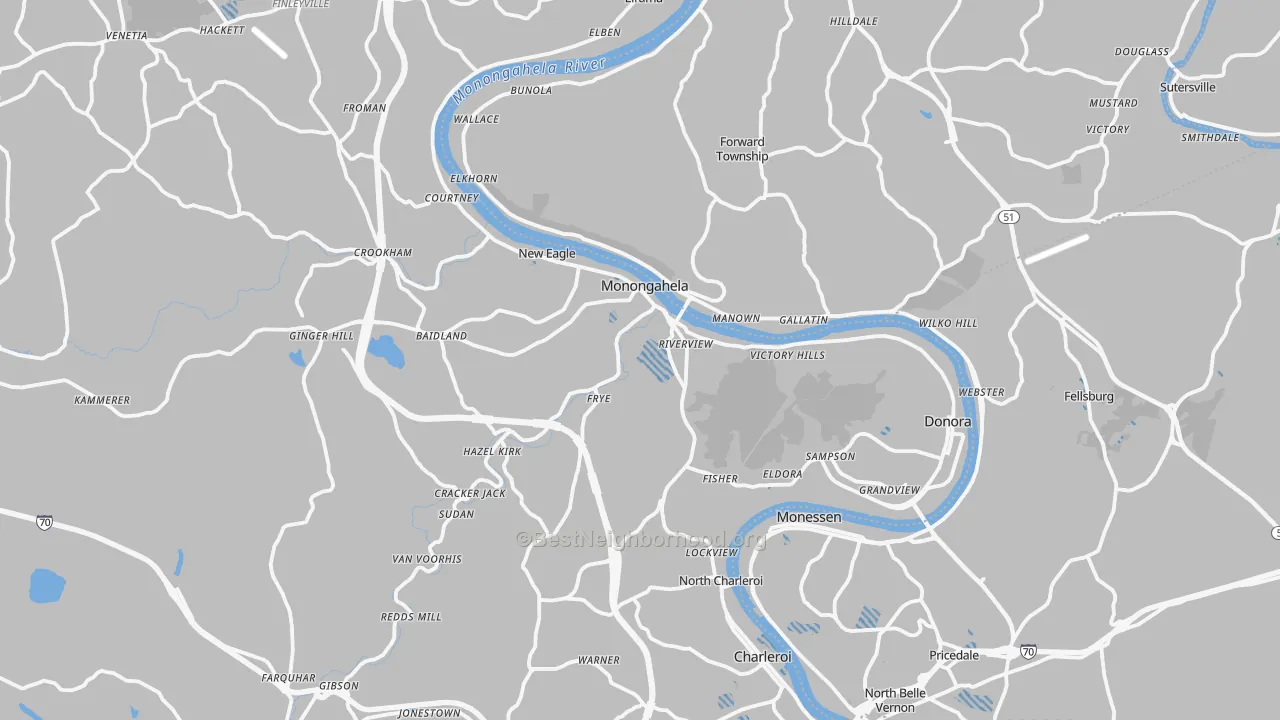 Transit Grade map of Monongahela, PA