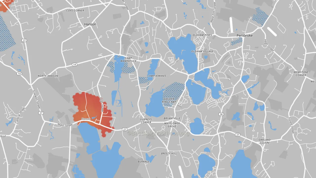 Transit Grade map of Monponsett, MA
