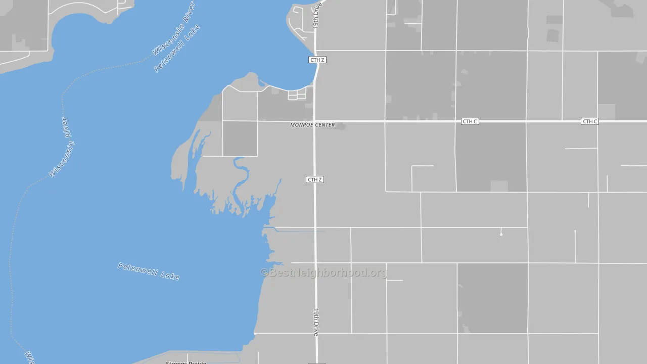 Transit Grade map of Monroe Center, WI