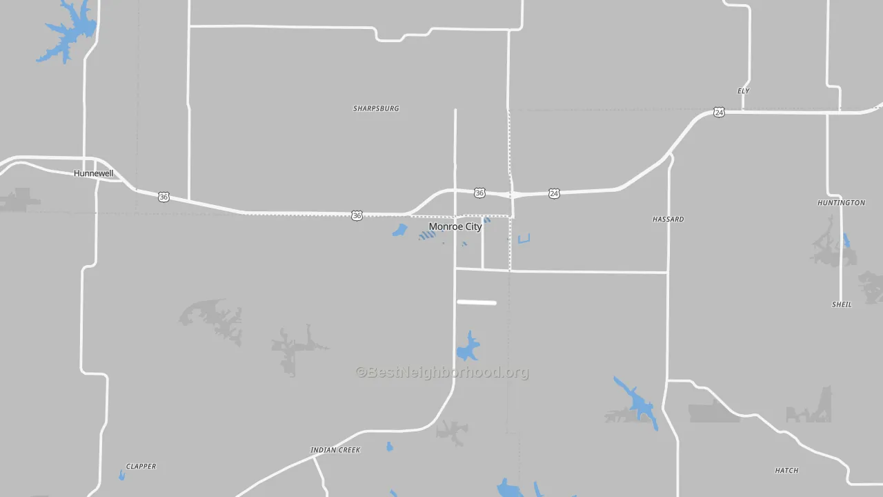 Transit Grade map of Monroe City, MO