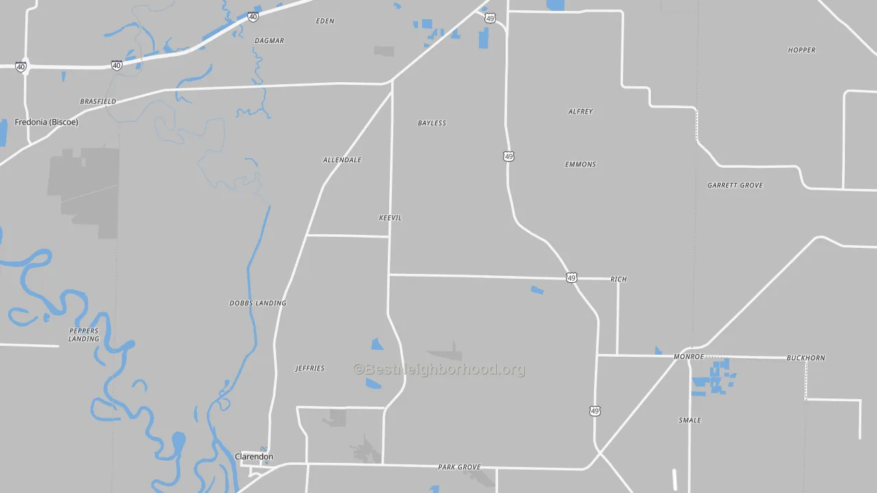 Transit Grade map of Monroe County, AR
