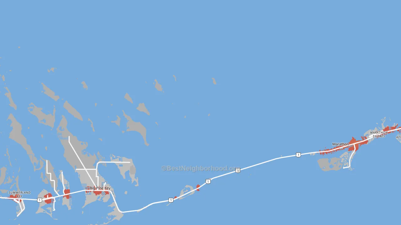 Transit Grade map of Monroe County, FL
