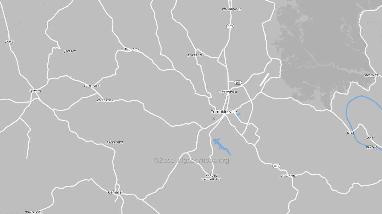 Transit Grade map of Monroe County, KY