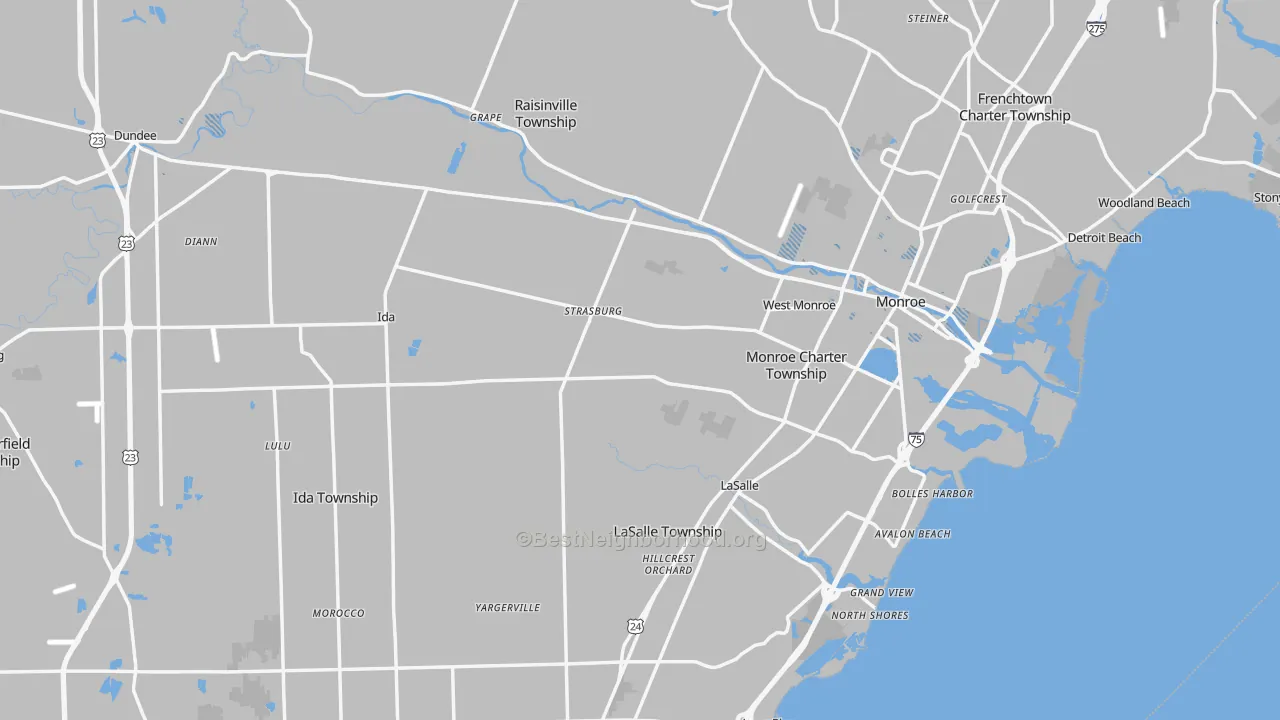 Transit Grade map of Monroe County, MI