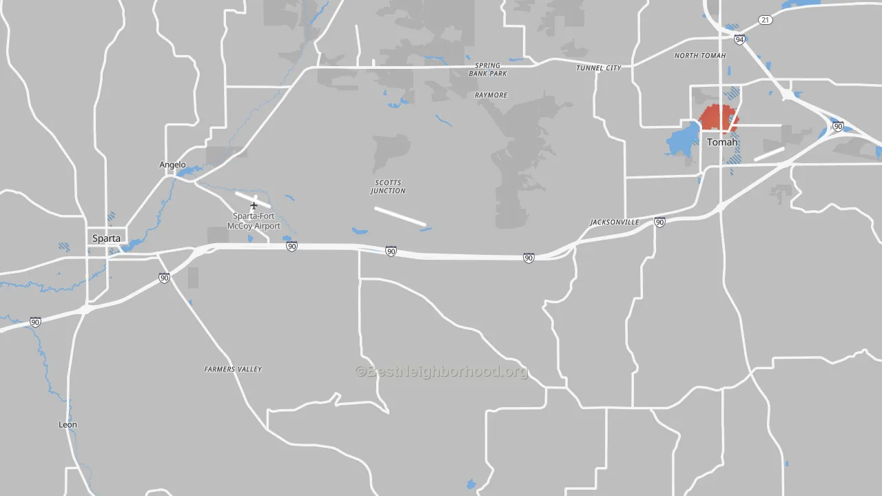 Transit Grade map of Monroe County, WI