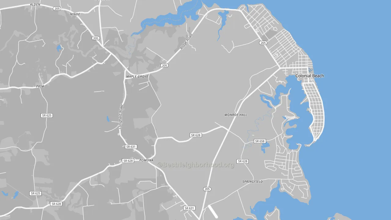 Transit Grade map of Monroe Hall, VA