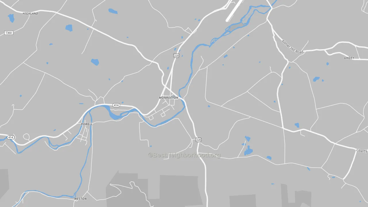 Transit Grade map of Monroe, PA