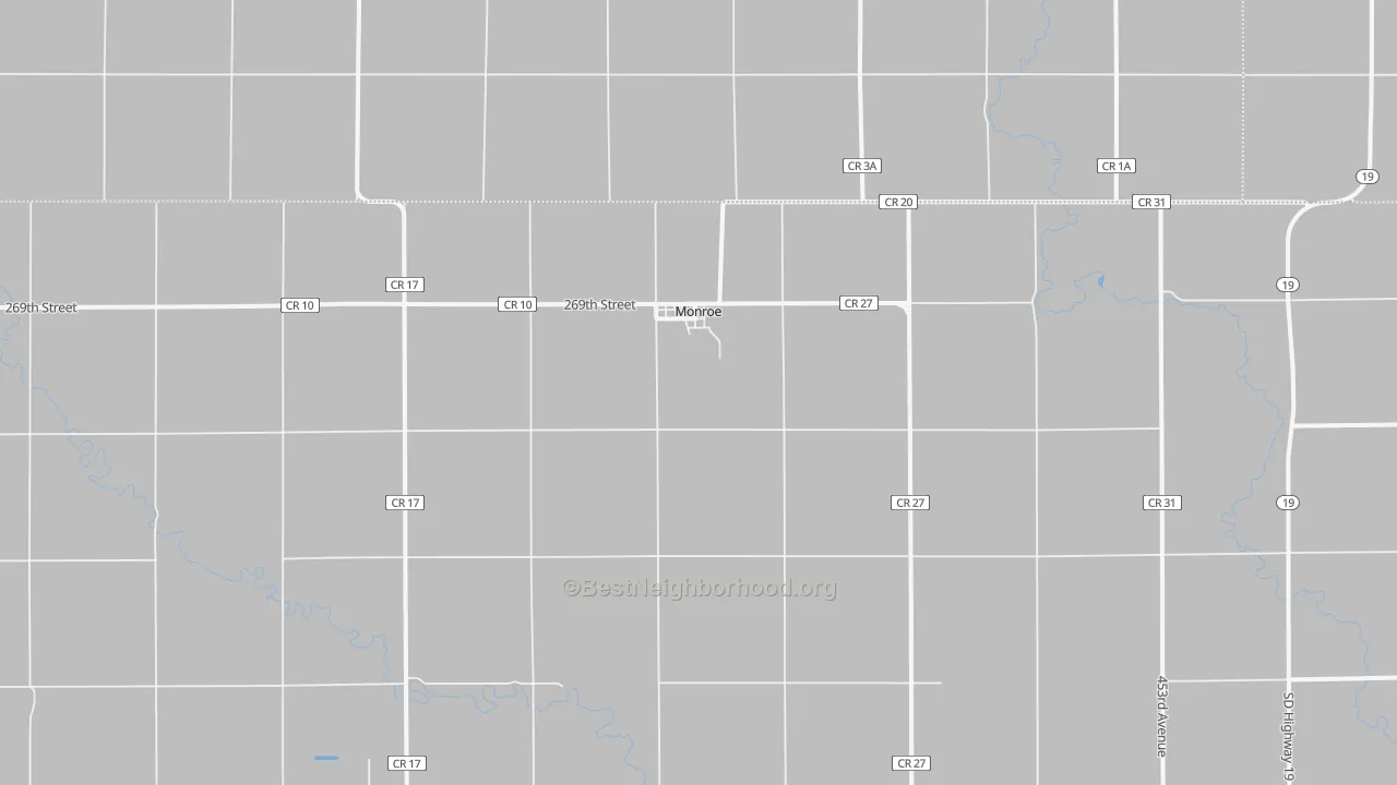 Transit Grade map of Monroe, SD