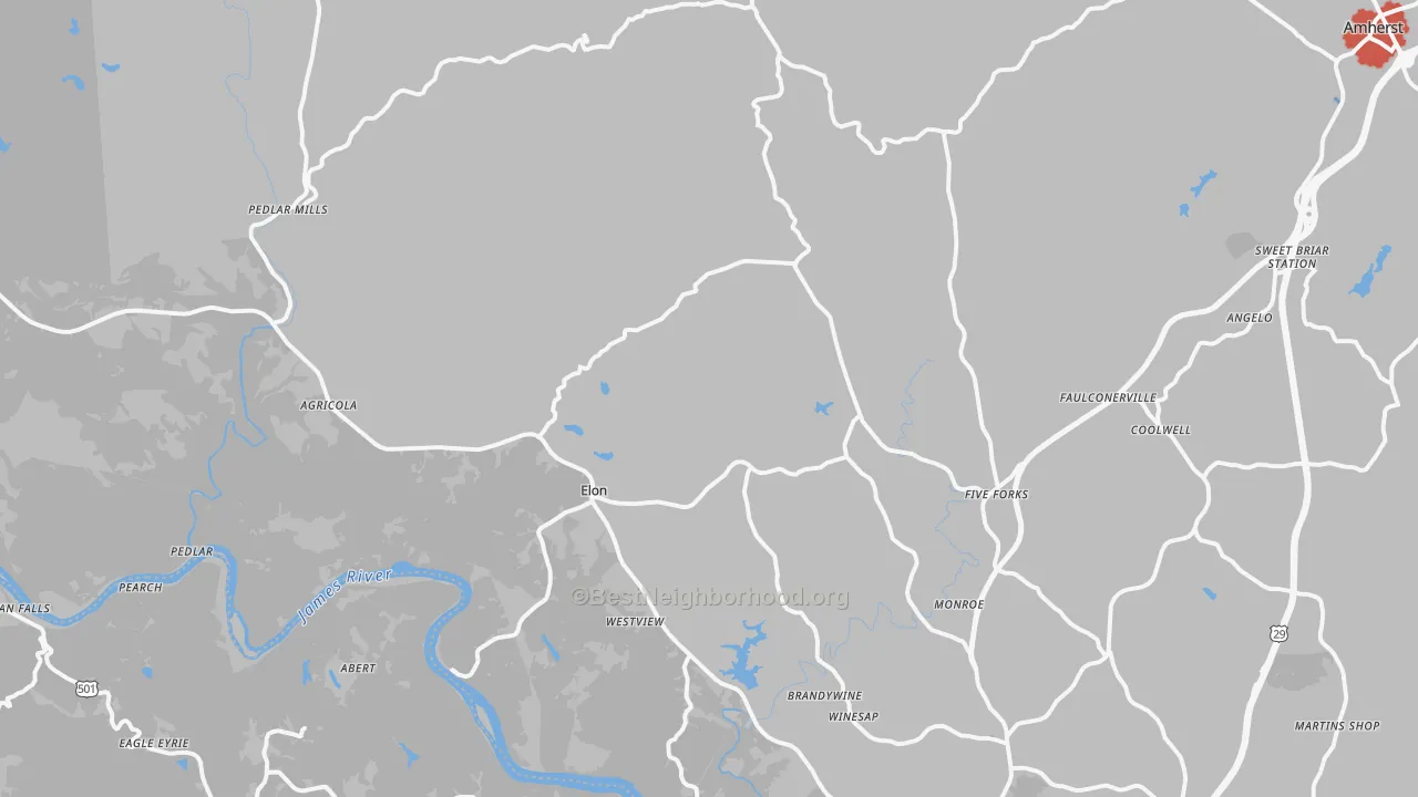 Transit Grade map of Monroe, VA