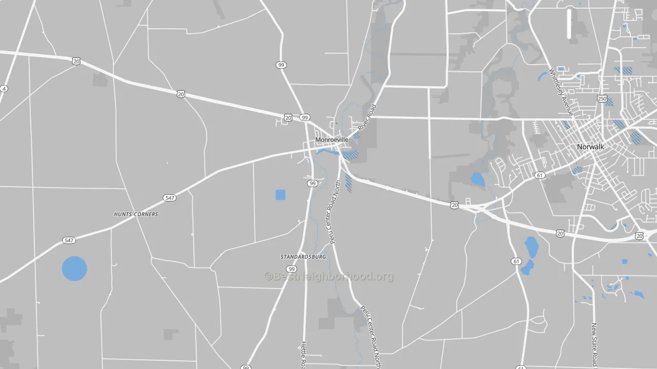 Transit Grade map of Monroeville, OH