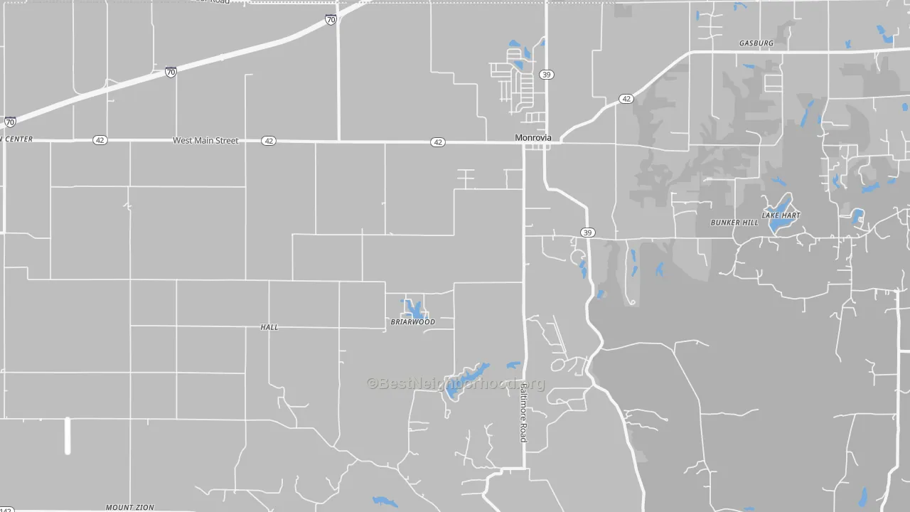 Transit Grade map of Monrovia, IN