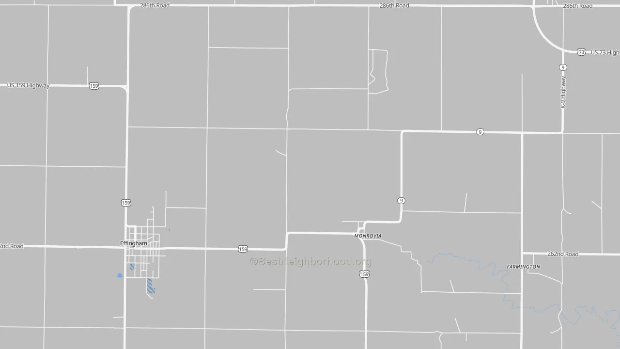 Transit Grade map of Monrovia, KS