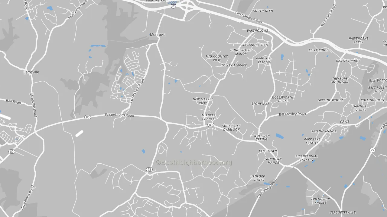 Transit Grade map of Monrovia, MD