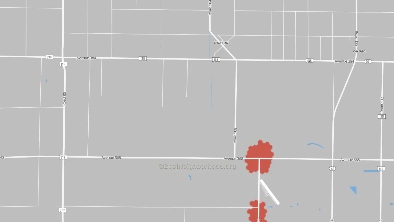 Transit Grade map of Monson, CA