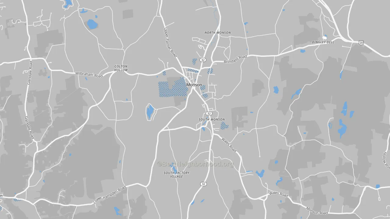 Transit Grade map of Monson, MA