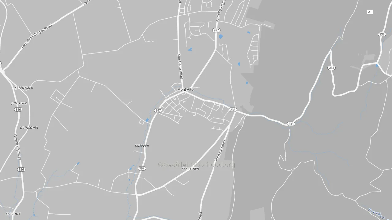 Transit Grade map of Mont Alto, PA