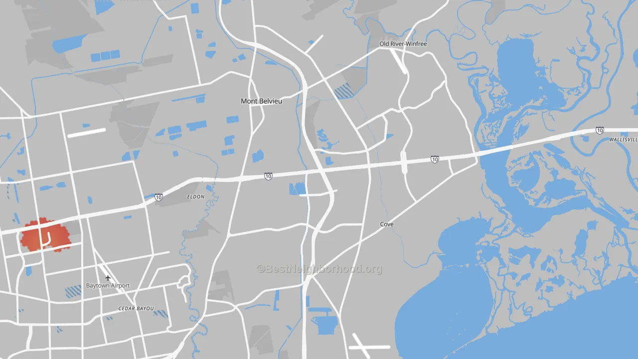 Transit Grade map of Mont Belvieu, TX