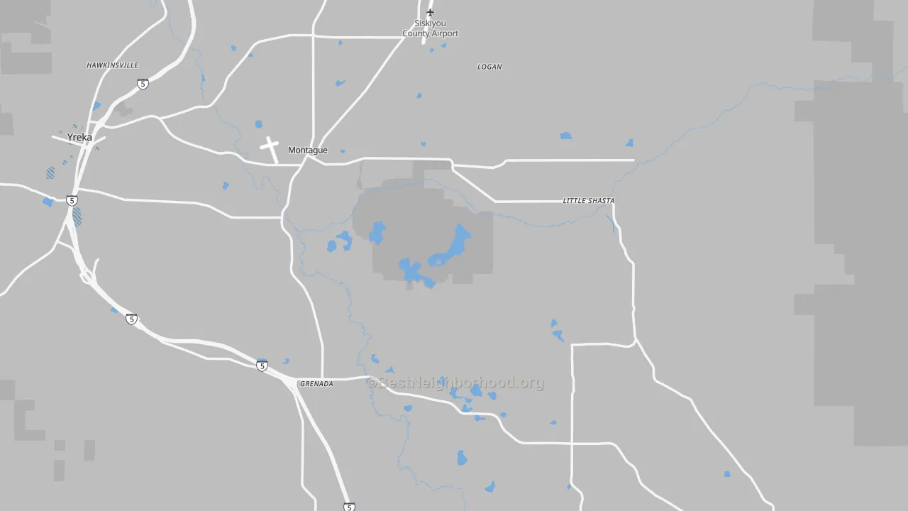 Transit Grade map of Montague, CA