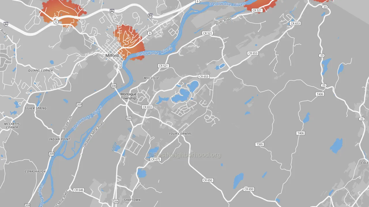 Transit Grade map of Montague, NJ