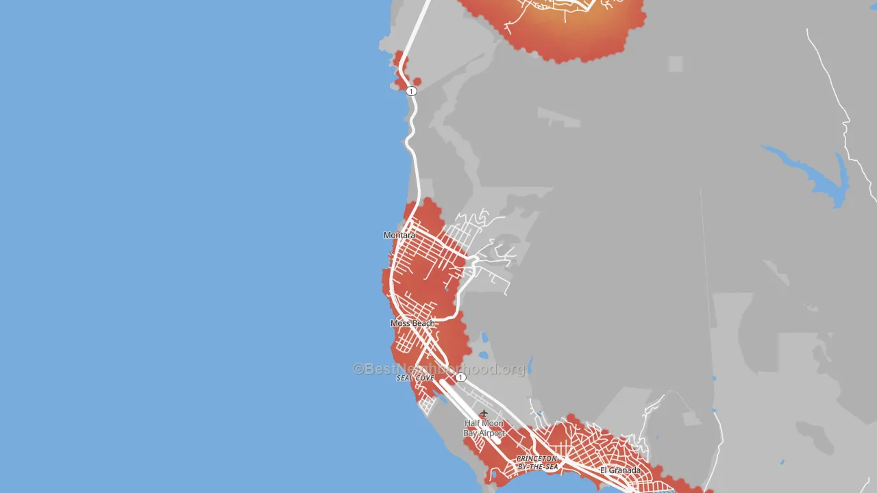 Transit Grade map of Montara, CA