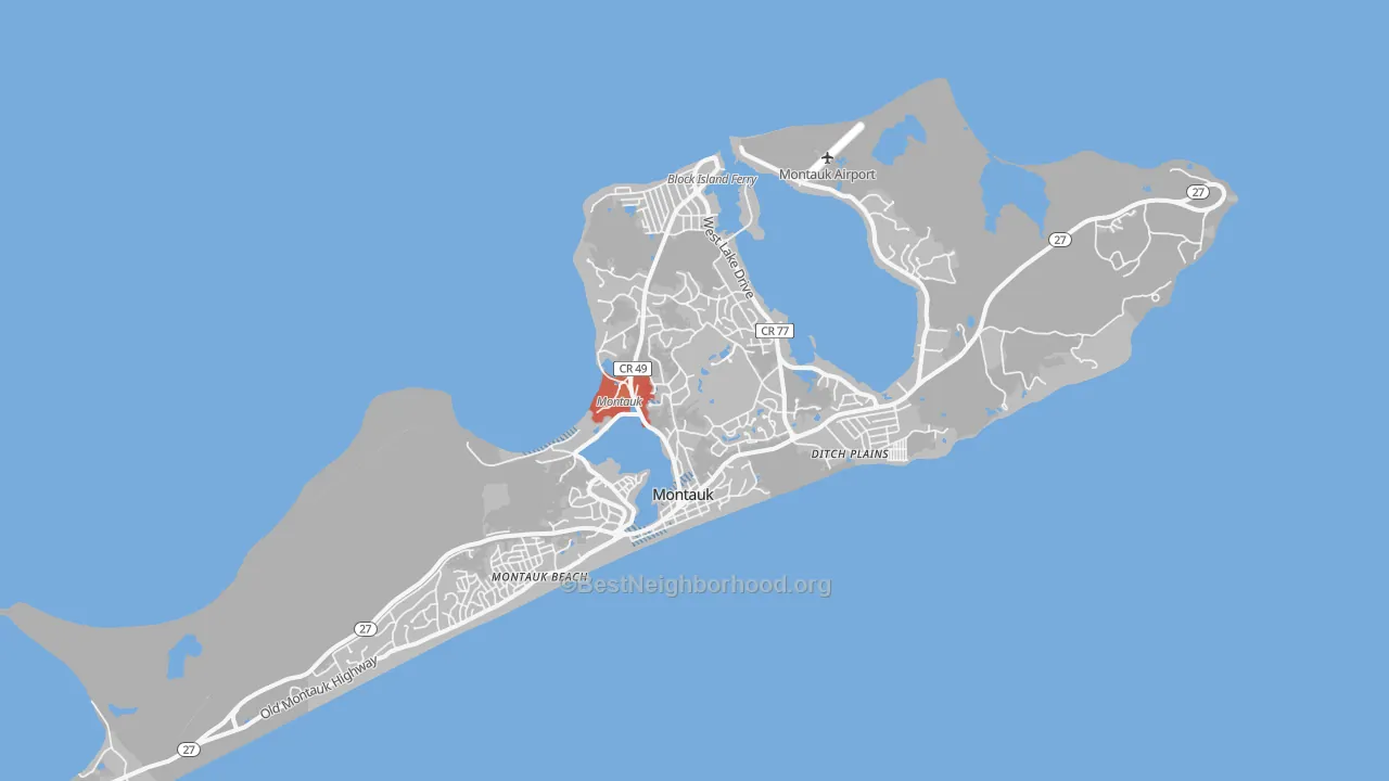 Transit Grade map of Montauk, NY