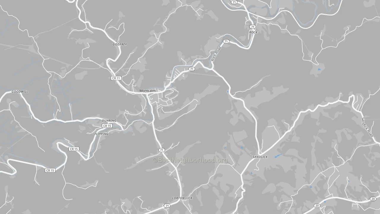 Transit Grade map of Montcalm, WV