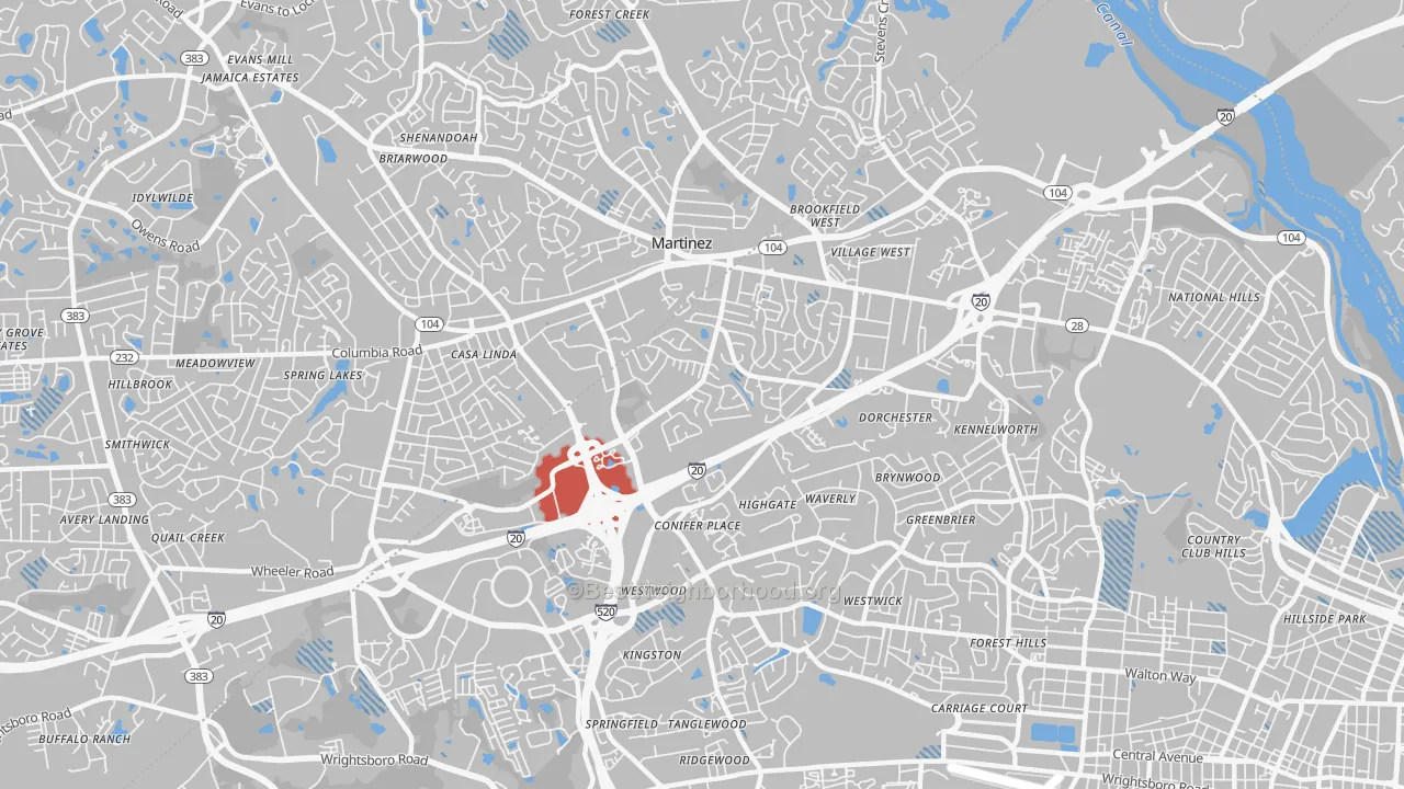 Transit Grade map of Montclair, Augusta, GA
