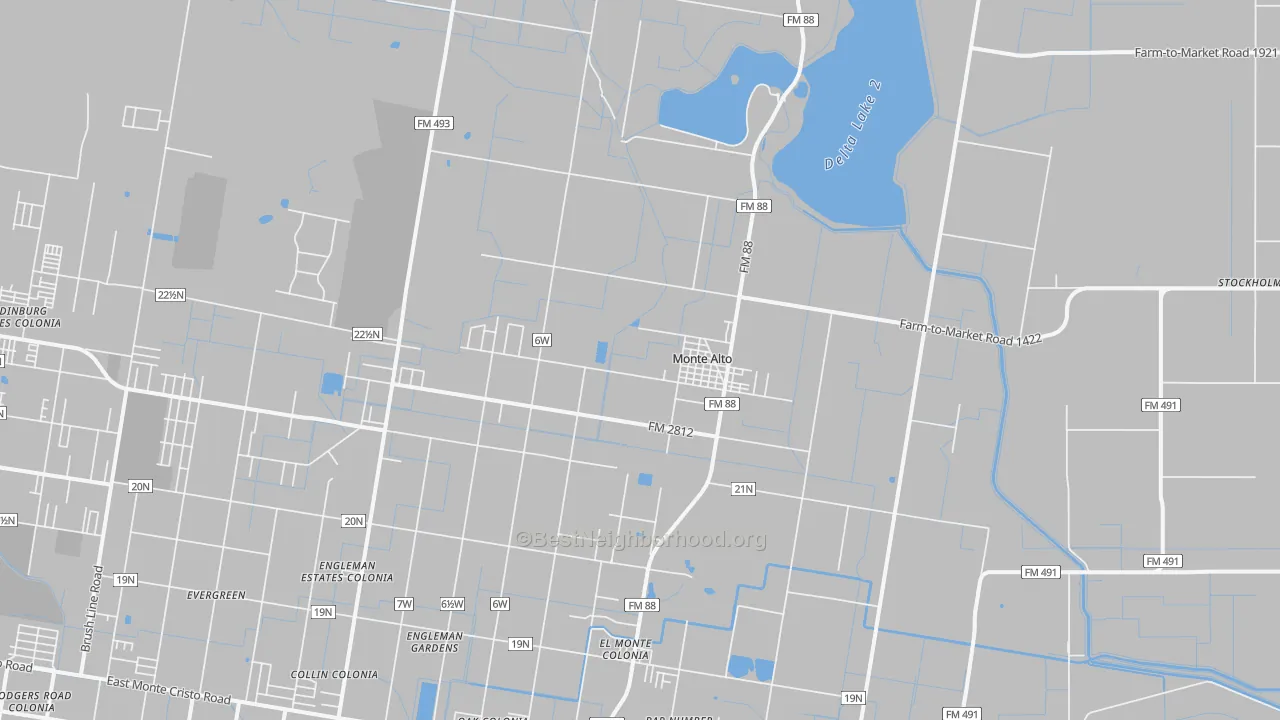 Transit Grade map of Monte Alto, TX