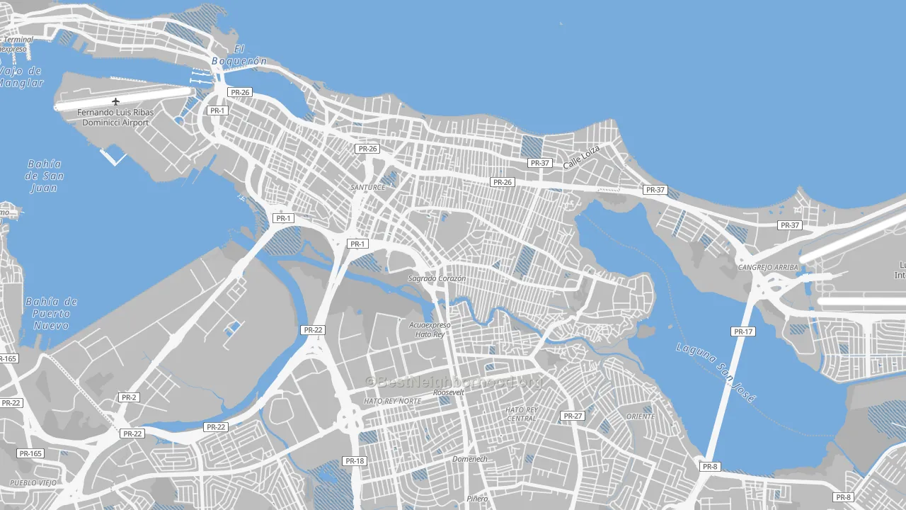 Transit Grade map of Monte Flores, San Juan, PR
