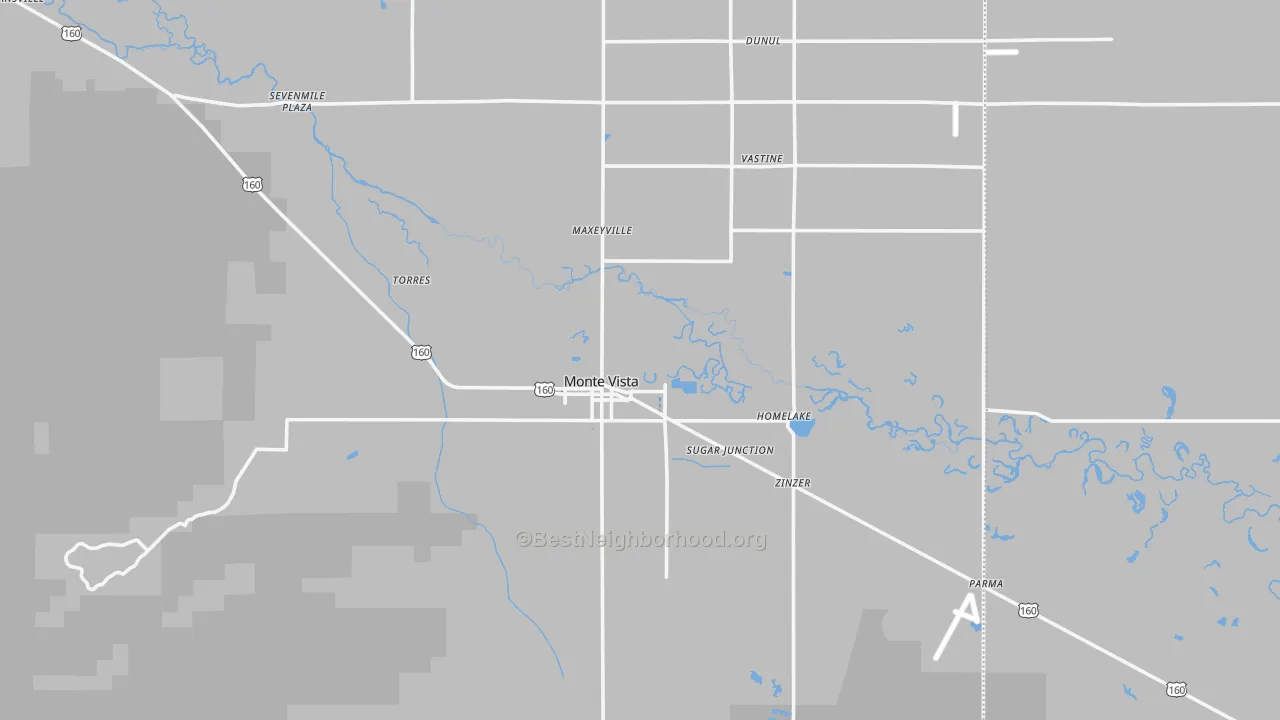 Transit Grade map of Monte Vista, CO