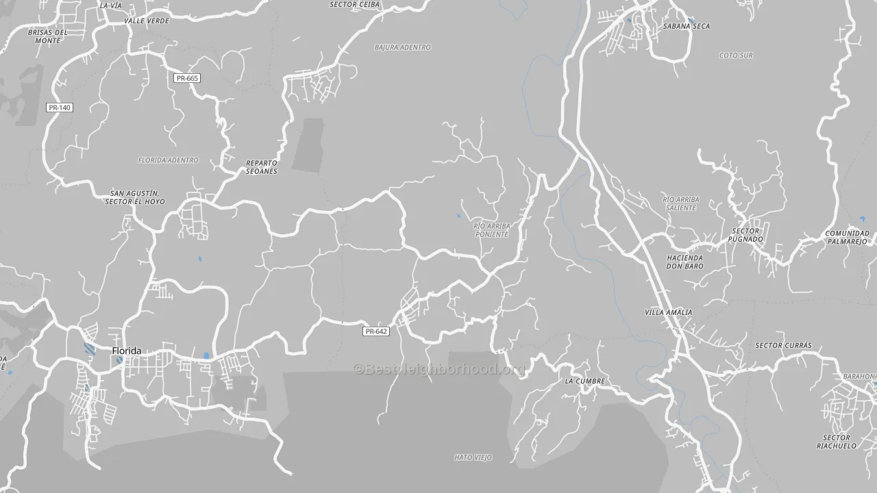Transit Grade map of Montebello, PR