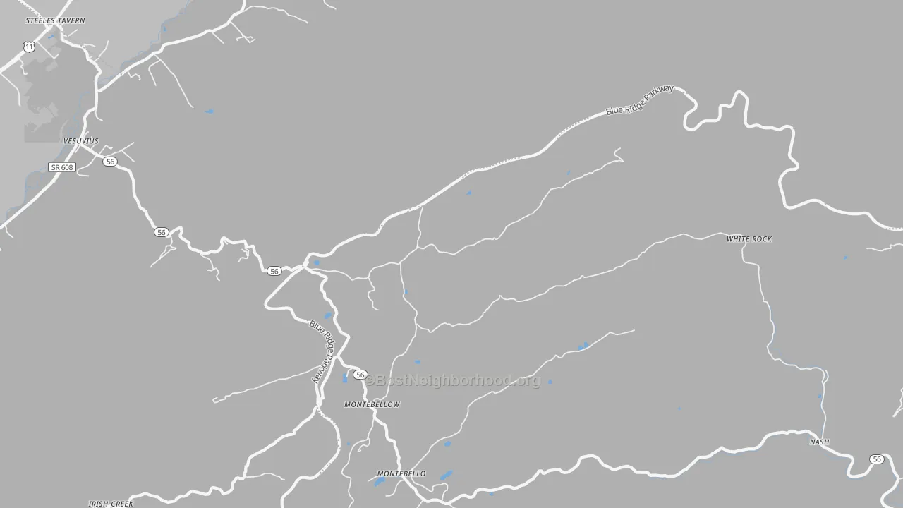 Transit Grade map of Montebello, VA