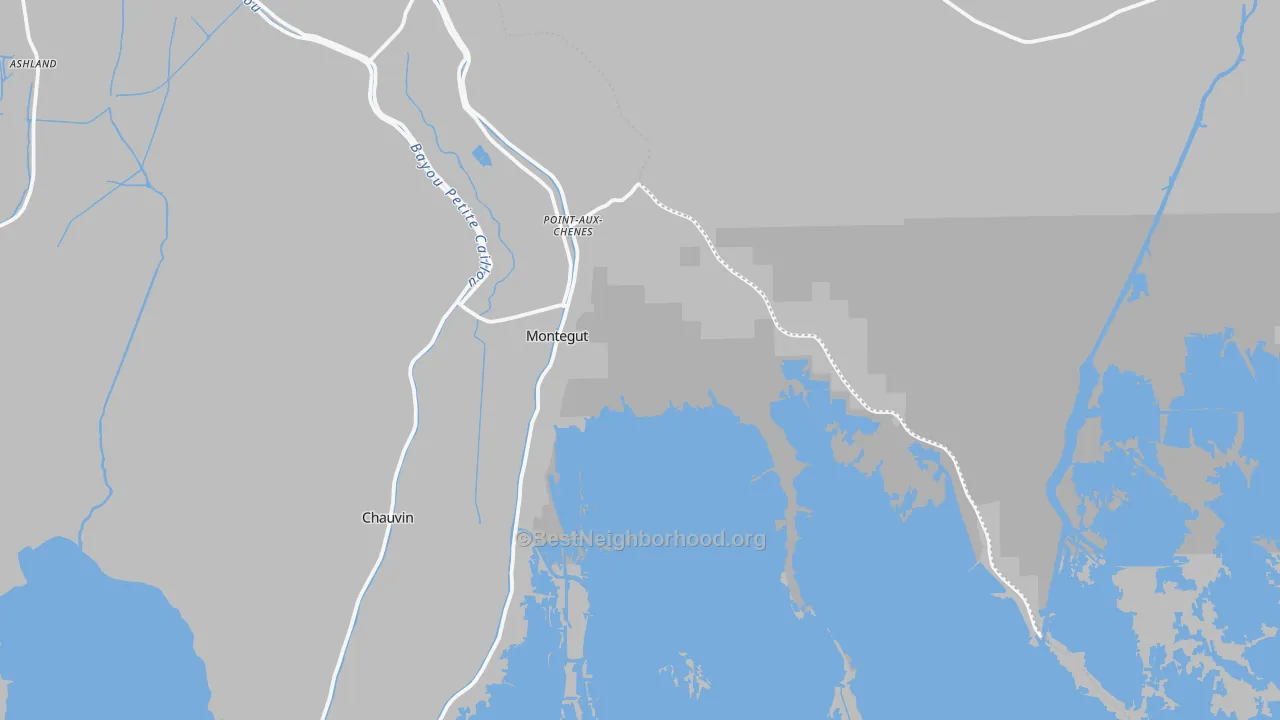 Transit Grade map of Montegut, LA