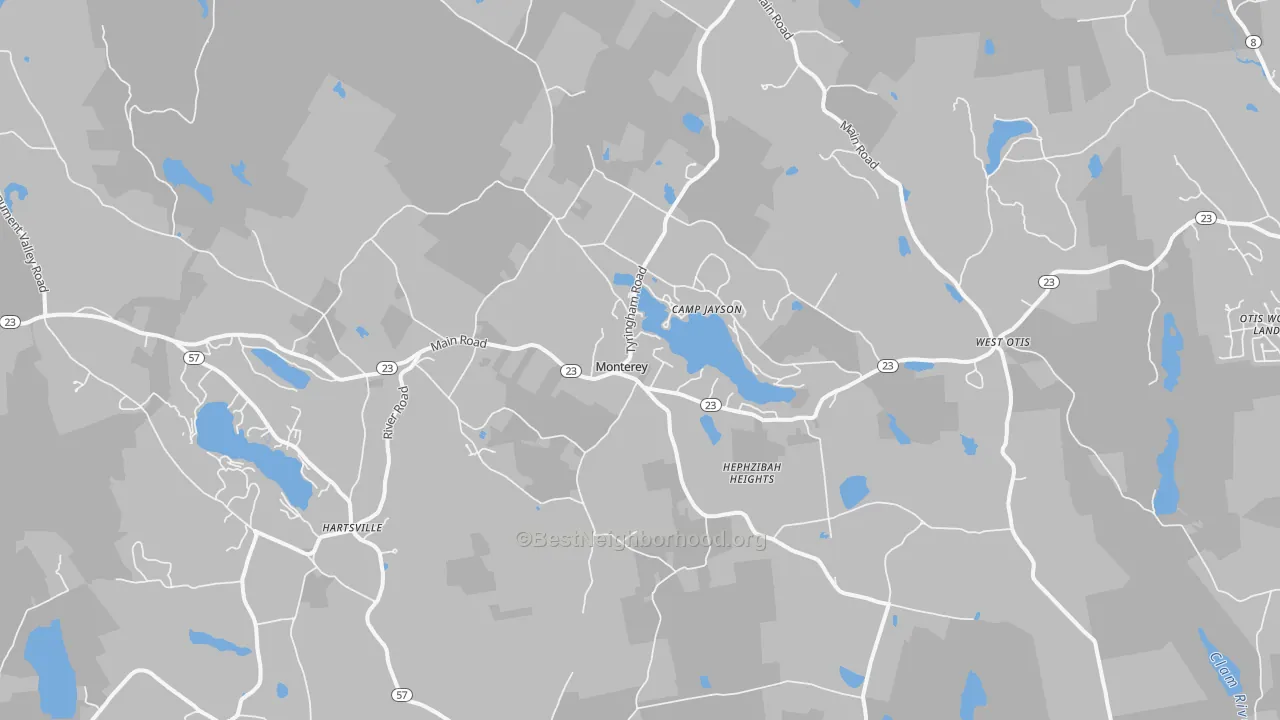 Transit Grade map of Monterey, MA