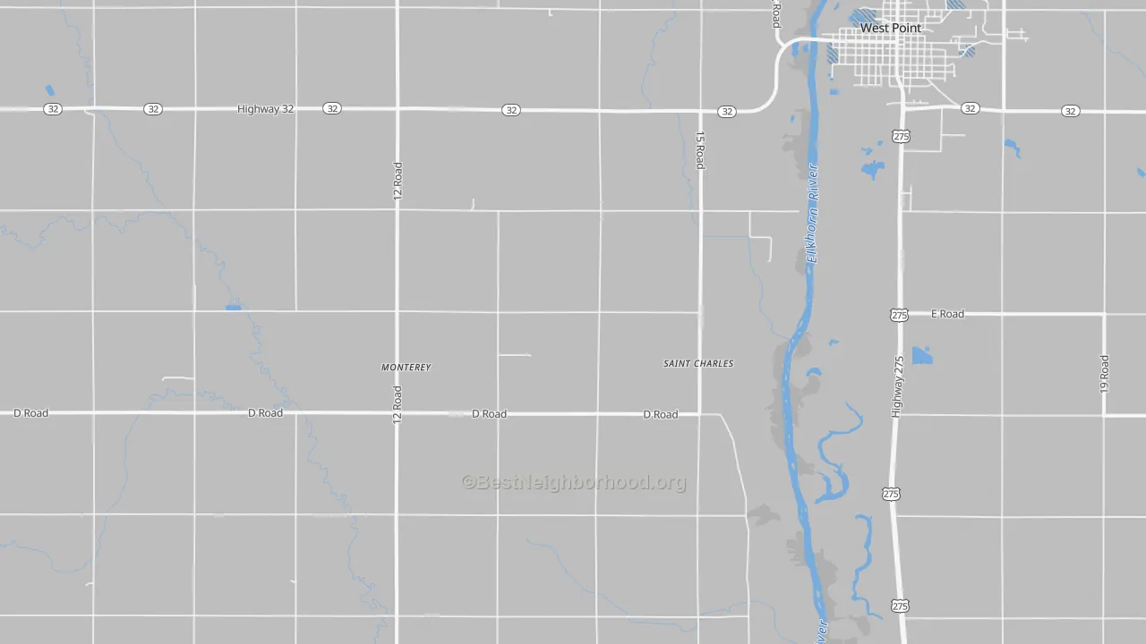 Transit Grade map of Monterey, NE