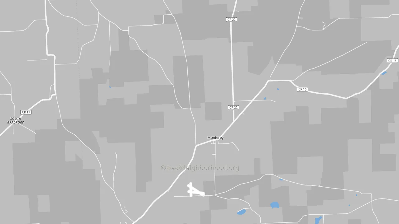 Transit Grade map of Monterey, NY