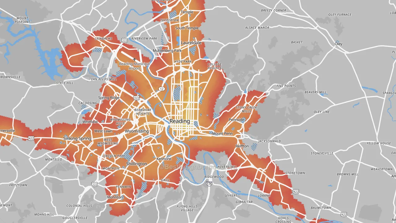 Transit Grade map of Monterey, PA